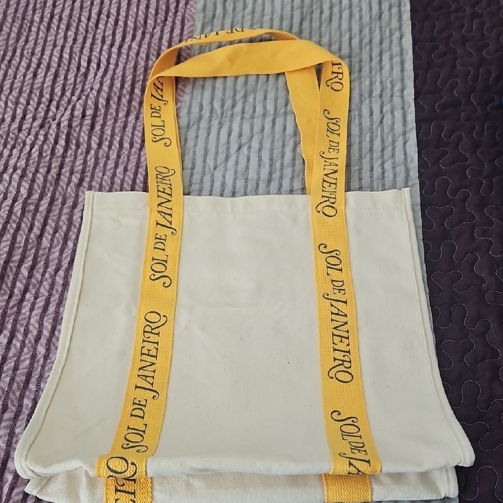 Sol de Janeiro Cream and Yellow Tote Bag